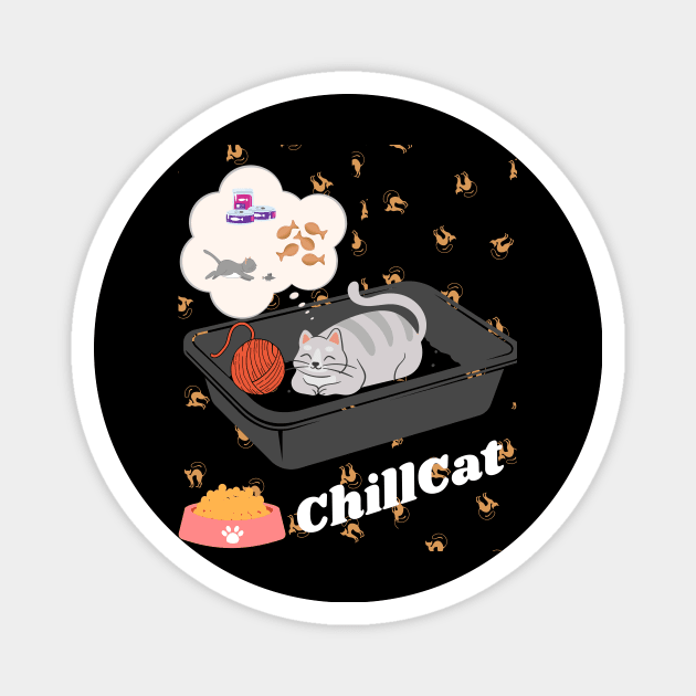 Chill cat Magnet by BrookProject